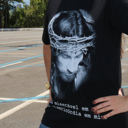 CAMISETA PRETA FACE DE CRISTO  TAMANHO GG  (1 UNIDADE)