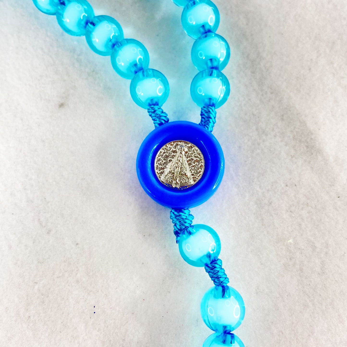 TERÇO NOSSA SENHORA APARECIDA  AZUL 10MM (6 UNIDADES)