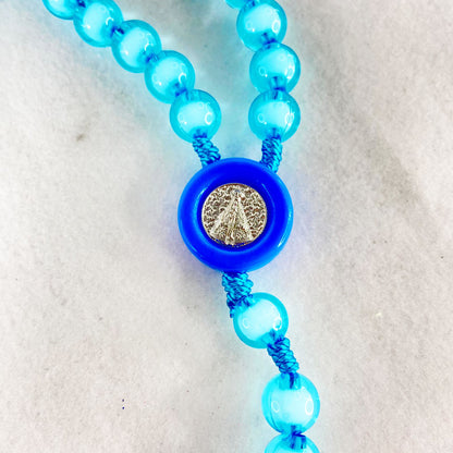 TERÇO NOSSA SENHORA APARECIDA  AZUL 10MM (6 UNIDADES)