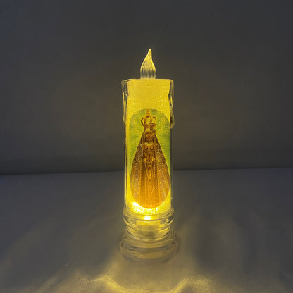 VELA ELETRÔNICA TRANSPARENTE NOSSA SENHORA APARECIDA 15CM (1 UNIDADE)
