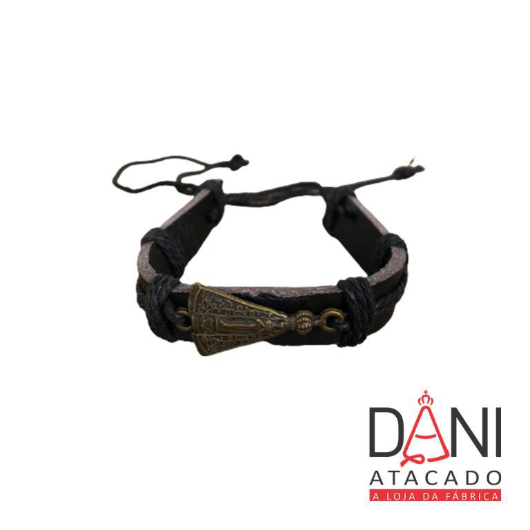 PULSEIRA COURO NOSSA SENHORA APARECIDA CORPO (5 UNIDADES)