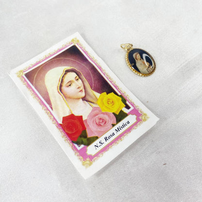 MEDALHA ALUMINIO NOSSA SENHORA ROSA MÍSTICA (36 UNIDADES)