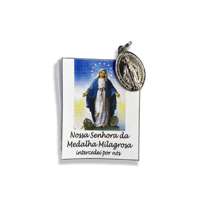 MEDALHA MILAGROSA NOSSA SENHORA DAS GRAÇAS NÍQUEL (6 UNIDADES)