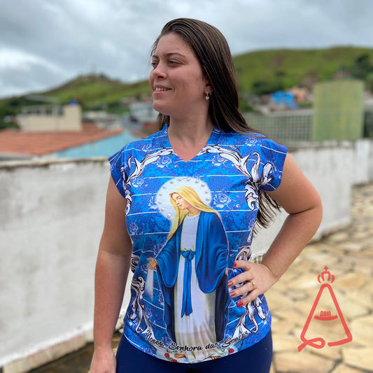 CAMISETA RELIGIOSA NOSSA SENHORA DAS GRAÇAS TAMANHO:M (1 UNIDADE)
