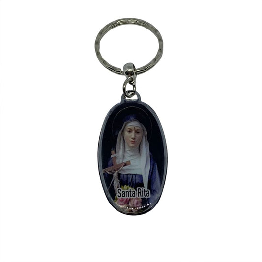 CHAVEIRO RESINADO OVAL SANTA RITA DE CÁSSIA (12 UNIDADES)
