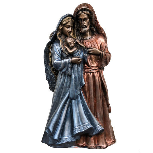 IMAGEM DE GESSO SAGRADA FAMÍLIA AZUL 29CM (1 UNIDADE)