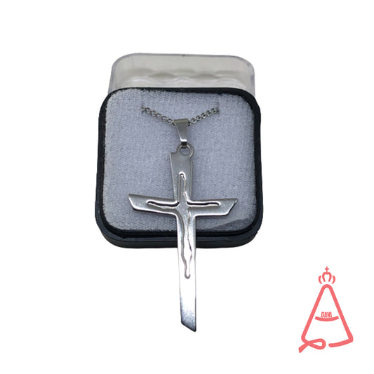 CORRENTE AÇO INOX NA CAIXINHA CRUCIFIXO MOD6 (6 UNIDADES)