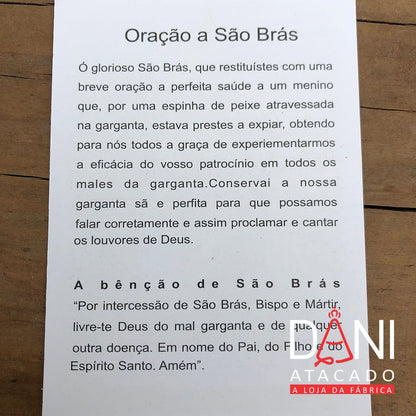 FOLHETO DE ORAÇÃO SÃO BRÁS (300 UNIDADES) – Dani Atacado