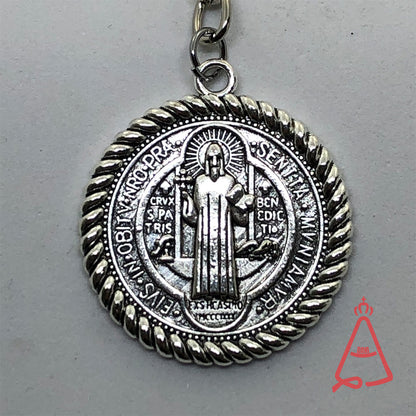 CHAVEIRO METAL COM MOSQUETE MEDALHA SÃO BENTO (6 UNIDADES)