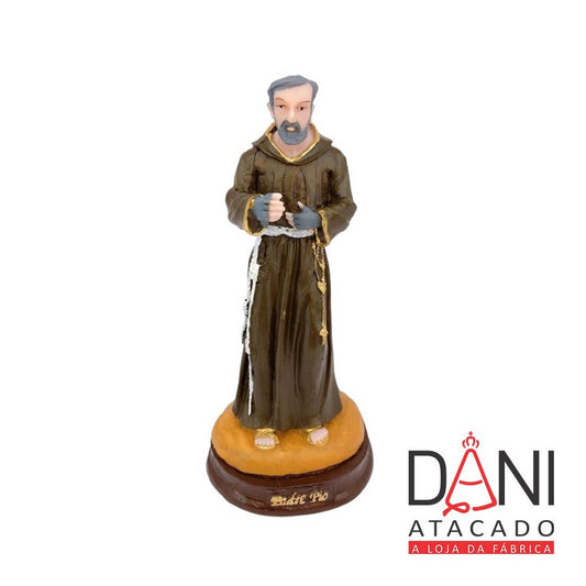 IMAGEM DE RESINA NACIONAL SANTO PADRE PIO 15CM (1 UNIDADE)