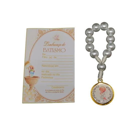 DEZENA DE DEDO PEROLA LEMBRANÇA BATISMO BRANCA 6MM (6 UNIDADES)