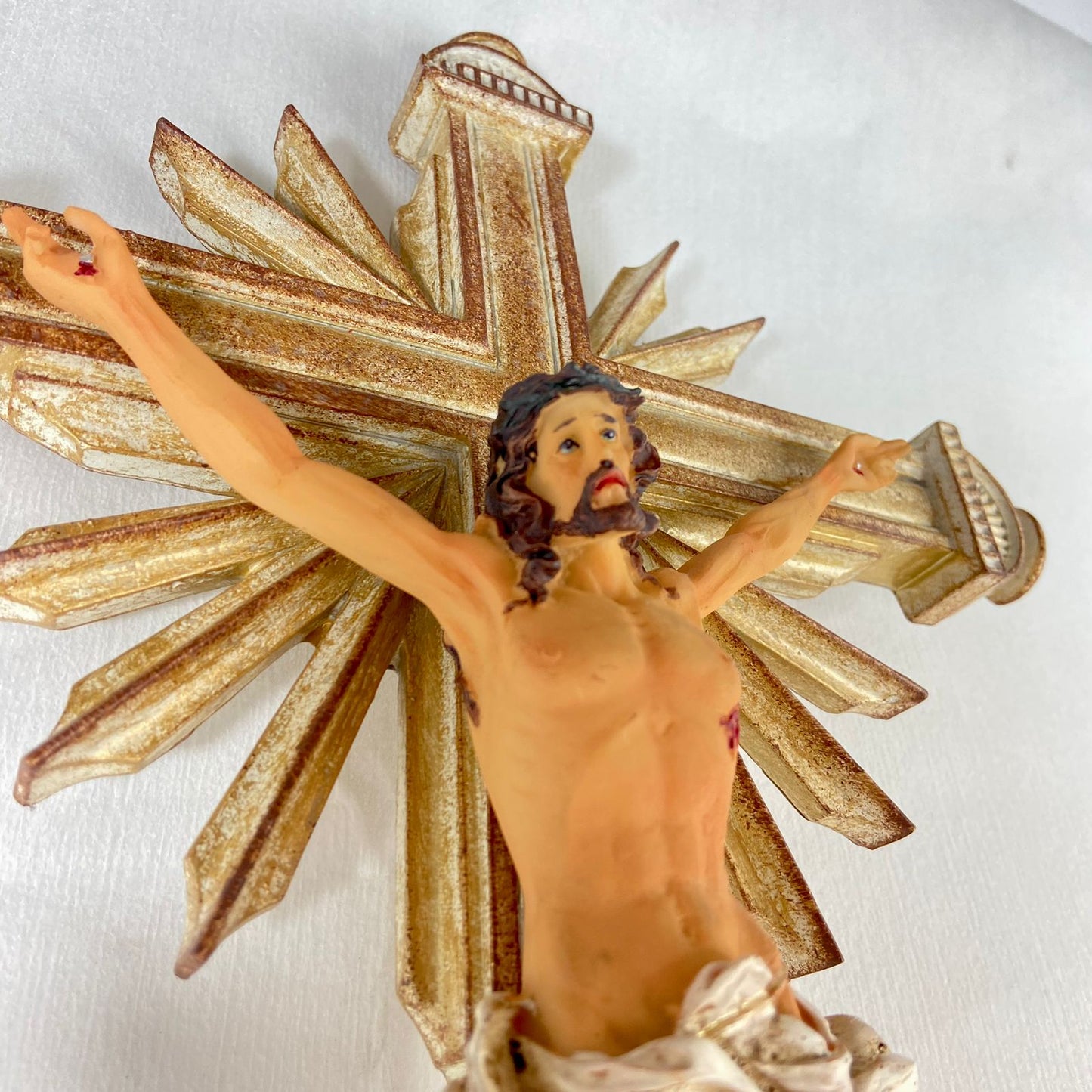 CRUCIFIXO DE RESINA IMPORTADA PAREDE MOD1 45CM (1 UNIDADE)