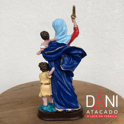 IMAGEM DE RESINA NACIONAL NOSSA SENHORA DA DEFESA 17CM (1 UNIDADE)