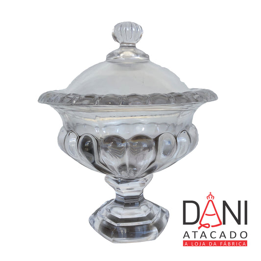 BOMBONIERE DE VIDRO COM TAMPA 12X14 (1 UNIDADE)