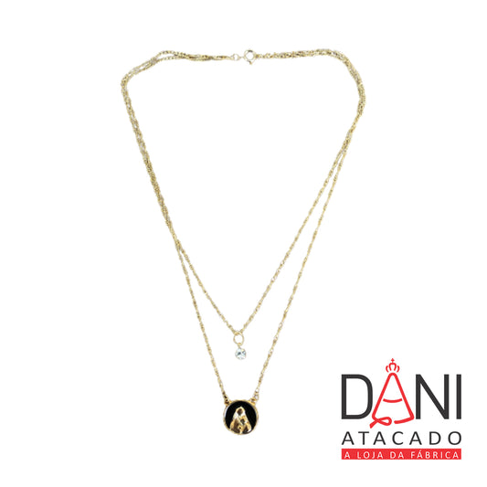 CORRENTE DOURADA NOSSA SENHORA DO CARMO COM PINGENTE (1 UNIDADE)