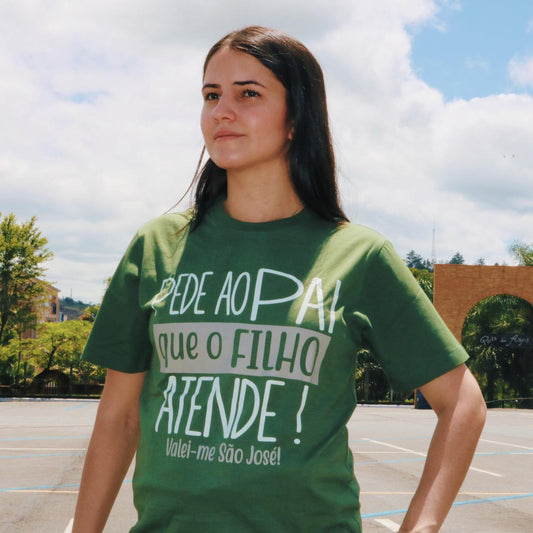 CAMISETA VERDE PEDE AO PAI QUE O FILHO ATENDE TAMANHO M (1 UNIDADE)
