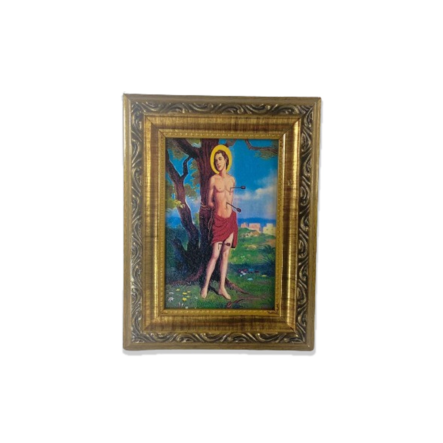 QUADRO COM MOLDURA RESINADO SÃO SEBASTIÃO  20,5X15,5 (1 UNIDADE)