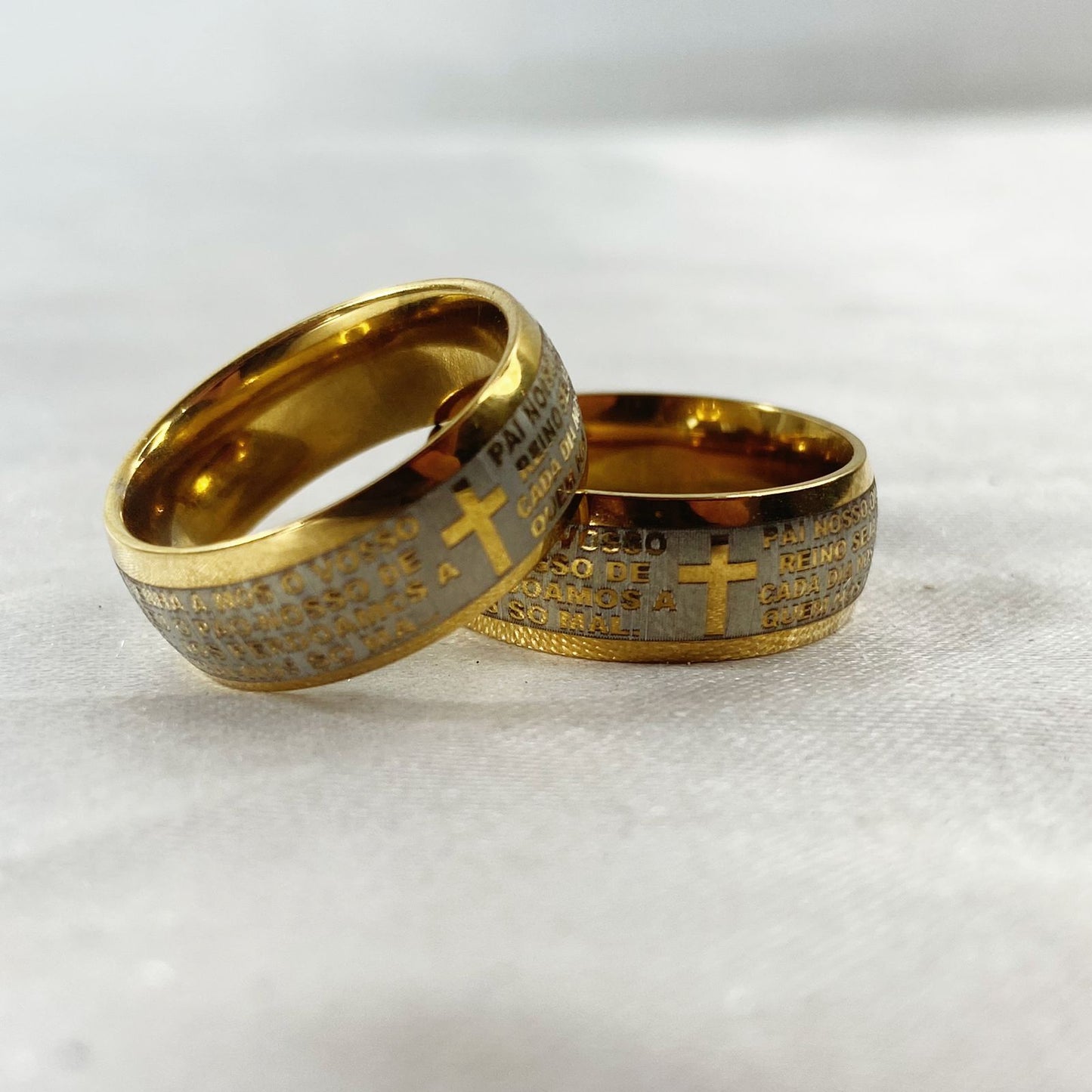 ANEL DOURADO ORAÇÃO PAI NOSSO MOD3 (36 UNIDADES)