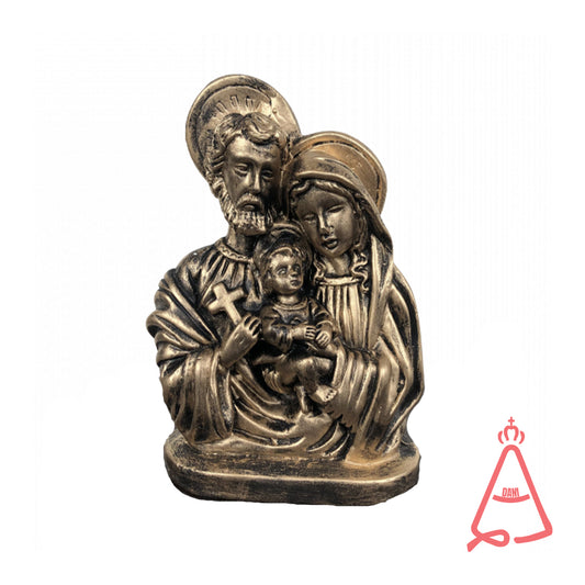 BUSTO DE GESSO SAGRADA FAMÍLIA OURO VELHO 19CM (1 UNIDADE)