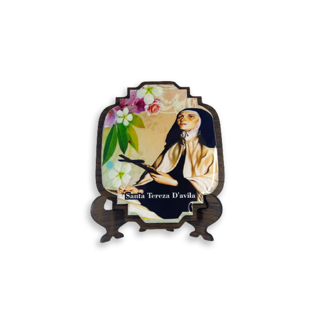 ENFEITE DE MESA MDF RESINADO SANTA TERESA D'AVILA (1 UNIDADE)