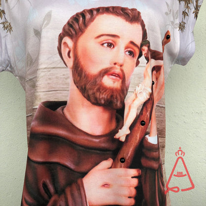 CAMISETA RELIGIOSA SÃO FRANCISCO DE ASSIS TAMANHO:M (1 UNIDADE)