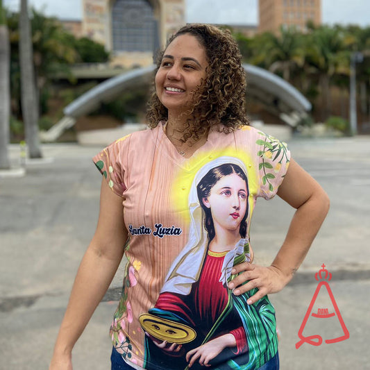 CAMISETA RELIGIOSA SANTA LUZIA TAMANHO:G (1 UNIDADE)