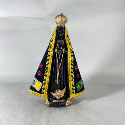 IMAGEM DE GESSO NOSSA SENHORA APARECIDA COM MANTO 20CM (1 UNIDADE)