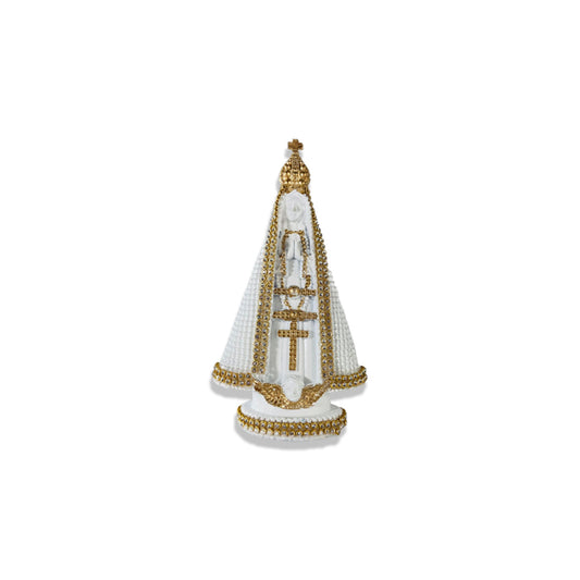 IMAGEM DE RESINA NACIONAL NOSSA SENHORA APARECIDA BRANCA 15CM (1 UNIDADE)