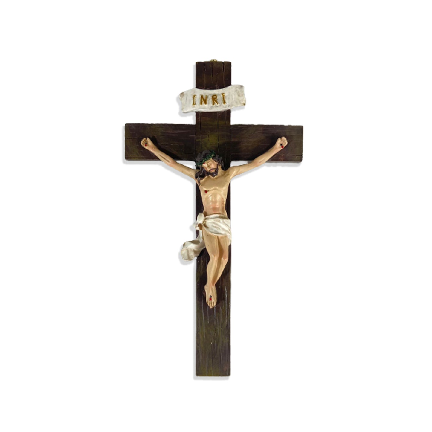 CRUCIFIXO DE RESINA IMPORTADA PAREDE 24CM (1 UNIDADE)