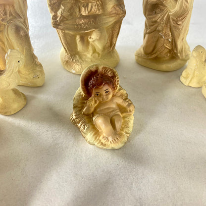 PRESÉPIO DE GESSO AMARELO 15 PEÇAS 18CM (1 UNIDADE)