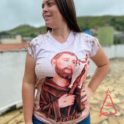 CAMISETA RELIGIOSA SÃO FRANCISCO DE ASSIS TAMANHO:M (1 UNIDADE)