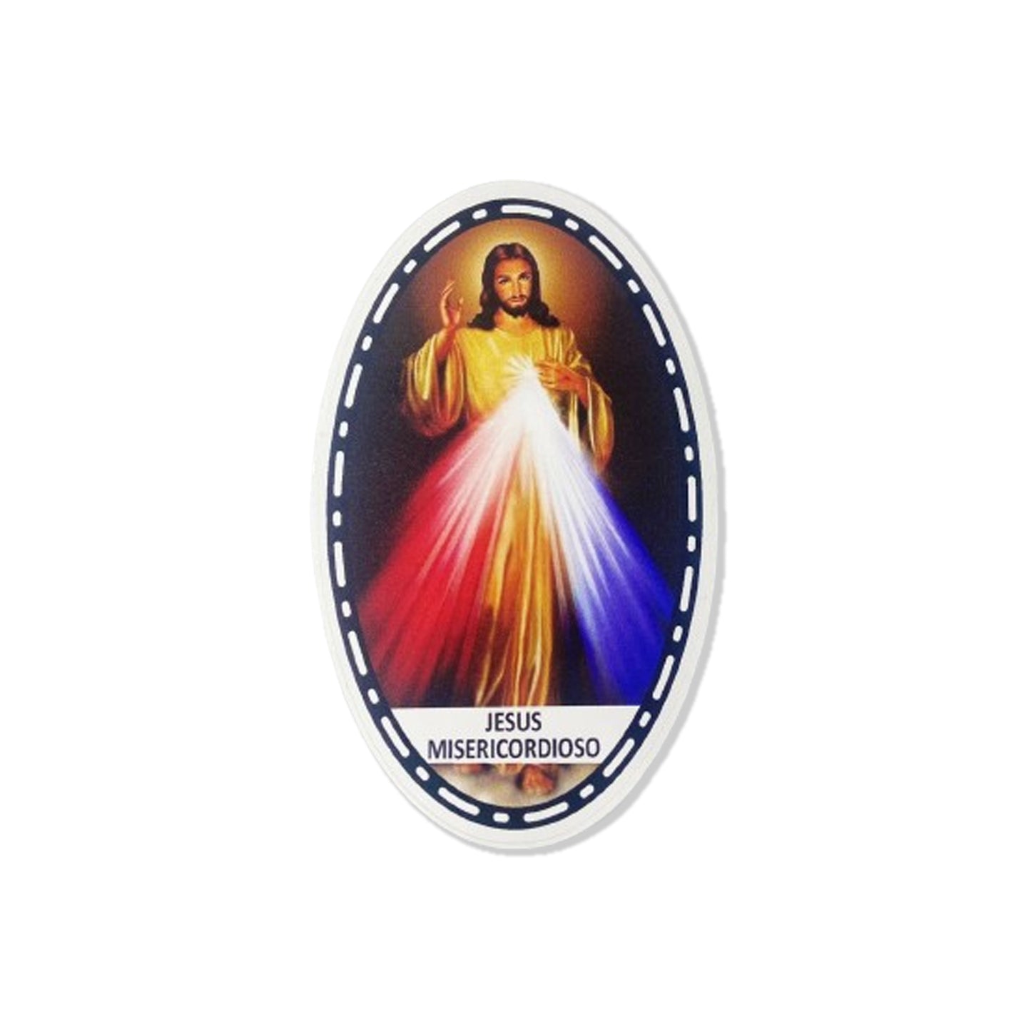 ADESIVO OVAL JESUS MISERICORDIOSO 13X08 (3 UNIDADES)