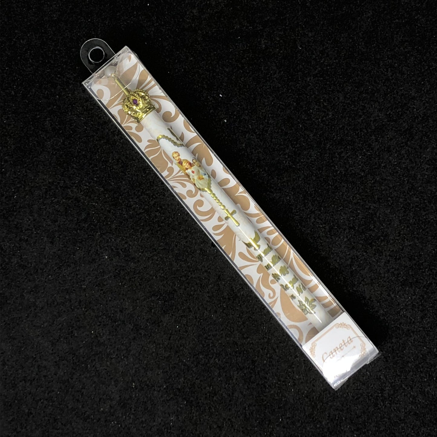 CANETA COM COROA SAGRADA FAMÍLIA (3 UNIDADES)