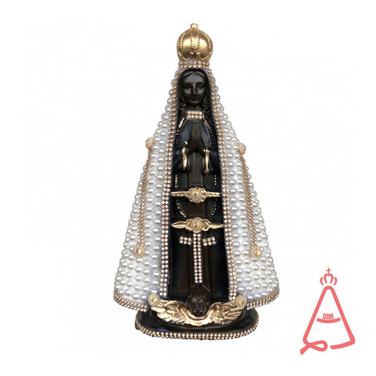 IMAGEM DE GESSO NOSSA SENHORA APARECIDA PÉROLA 28CM (1 UNIDADE)
