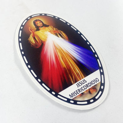 ADESIVO OVAL JESUS MISERICORDIOSO 13X08 (3 UNIDADES)