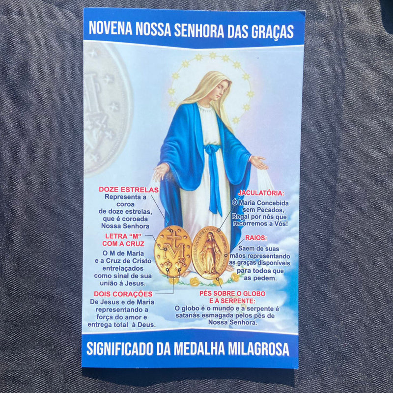 TERÇO DE MADEIRA NOSSA SENHORA DAS GRAÇAS PRETO 08MM (3 UNIDADES)