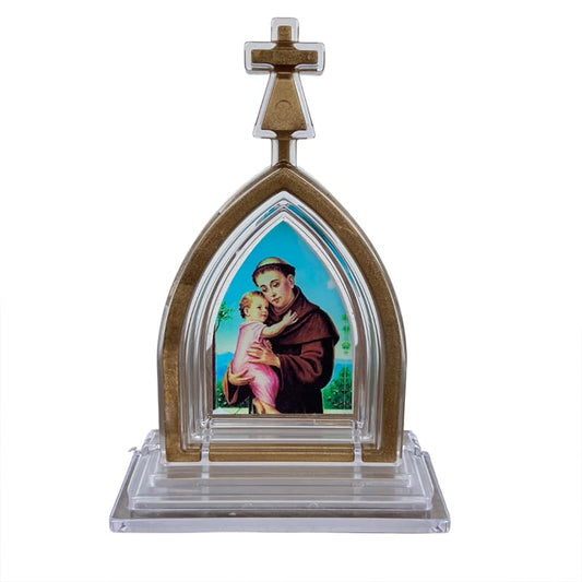 CAPELA ACRÍLICA G SANTO ANTÔNIO TRANSPARENTE 18X12CM (1 UNIDADE)