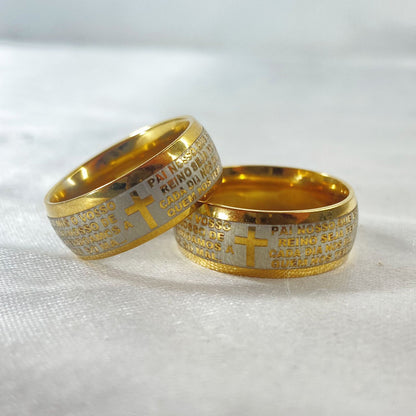 ANEL DOURADO ORAÇÃO PAI NOSSO MOD3 (36 UNIDADES)