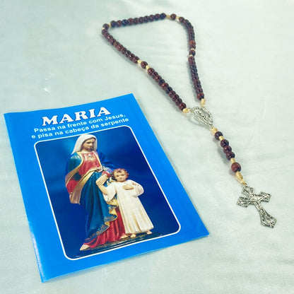 TERÇO DE MADEIRA NOSSA SENHORA DO SILÊNCIO MOD2 06MM (3 UNIDADES)