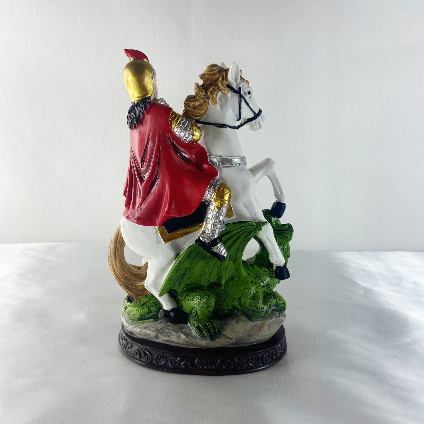 IMAGEM DE RESINA IMPORTADA SÃO JORGE 20CM (1 UNIDADE)