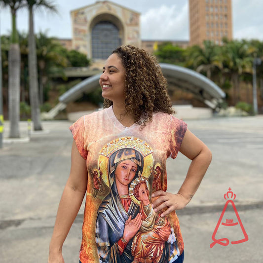 CAMISETA RELIGIOSA NOSSA SENHORA DO PERPETUO SOCORRO TAMANHO:M (1 UNIDADE)