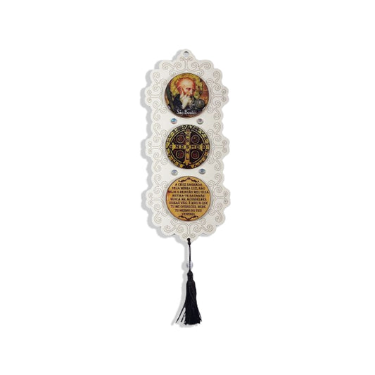 ADORNO UNICO TRIPLO BRANCO SÃO BENTO (1 UNIDADE)