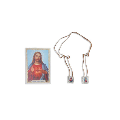 ESCAPULÁRIO CORDINHA IMACULADO CORAÇÃO DE MARIA E SAGRADO CORAÇÃO DE JESUS (12 UNIDADES)