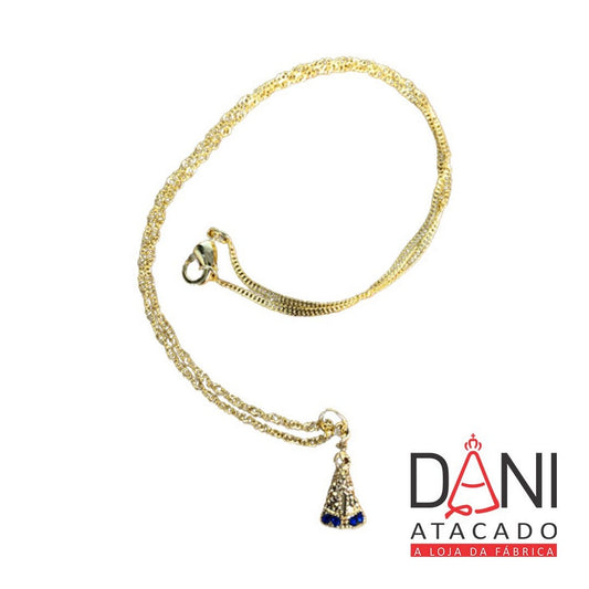 CORRENTE DOURADA NOSSA SENHORA APARECIDA MINI (1 UNIDADE)