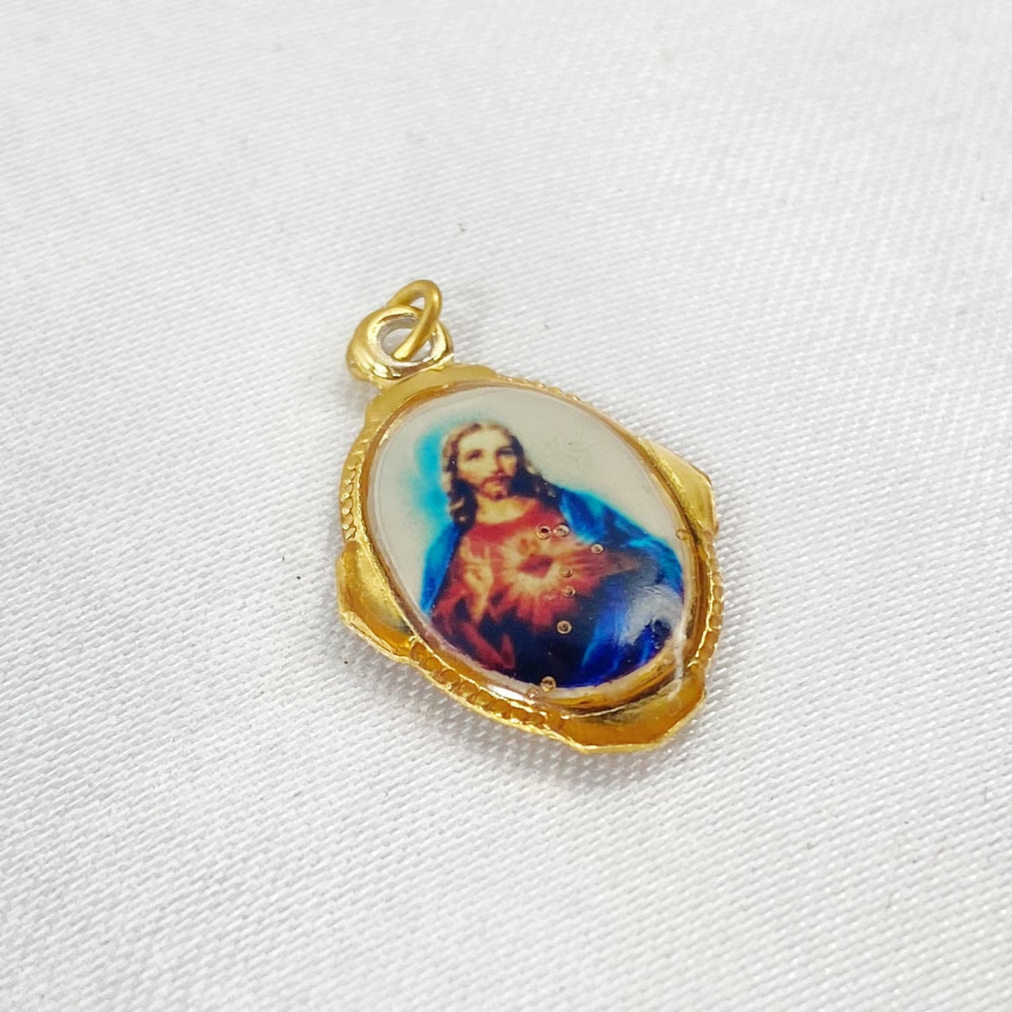 MEDALHA ALUMÍNIO SAGRADO CORAÇÃO DE JESUS E IMACULADO CORAÇÃO DE MARIA  (36 UNIDADES)