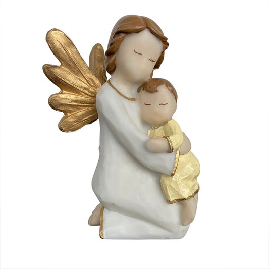 IMAGEM DE RESINA NACIONAL ANJO ABRAÇO BRANCO 11CM (1 UNIDADE)
