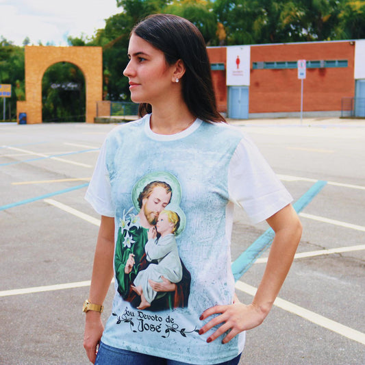 CAMISETA BRANCA SÃO JOSÉ  TAMANHO PP (1 UNIDADE)