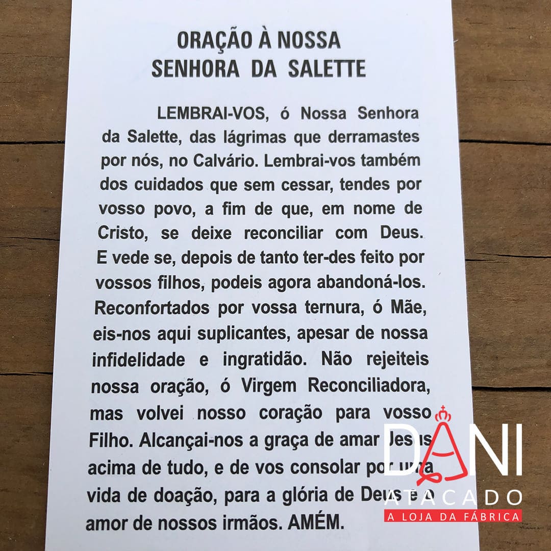 FOLHETO DE ORAÇÃO NOSSA SENHORA DE SALETTE (300 UNIDADES)