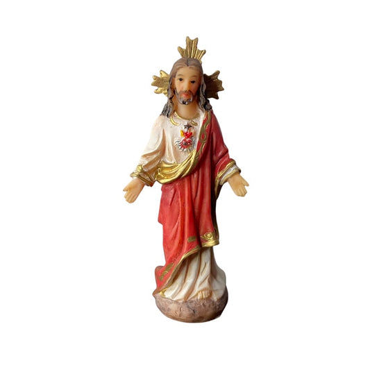 IMAGEM DE RESINA IMPORTADA SAGRADO CORAÇÃO DE JESUS 08CM (1 UNIDADE)