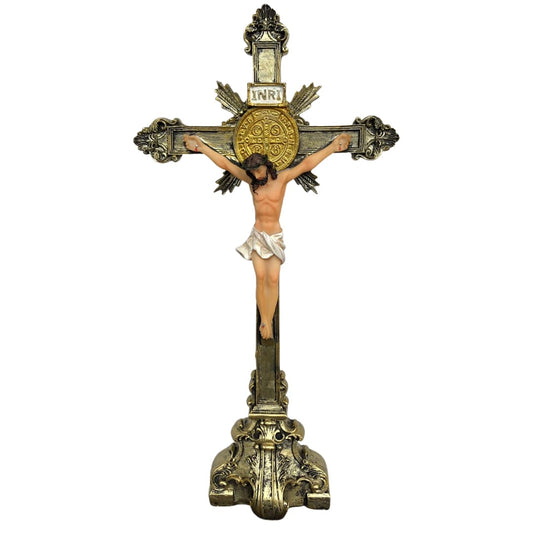 CRUCIFIXO RESINA IMPORTADA DE MESA 30CM (1 UNIDADE)